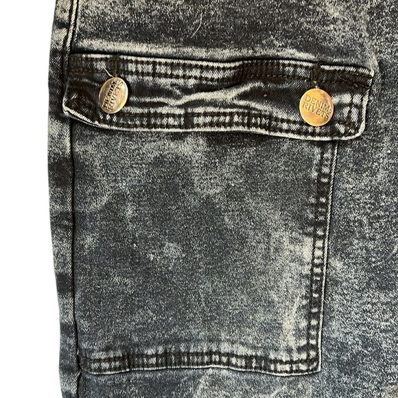 Denim & Rivets Premium Cargo Moto Jeans Black Acid Wash 75% Cotton Stretch 36x30 - Picture 5 of 16